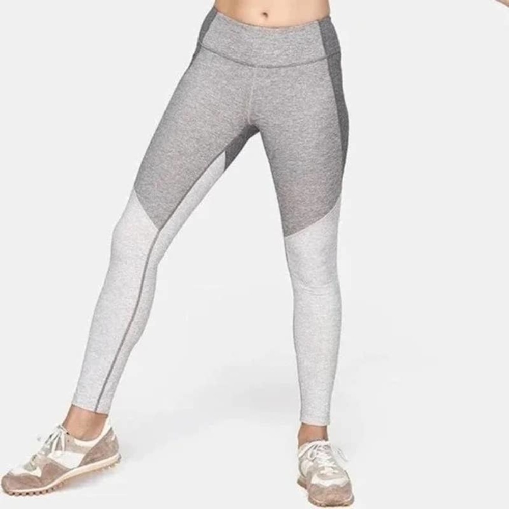 Outdoor Voices Gray Colorblock High-Waist Leggings